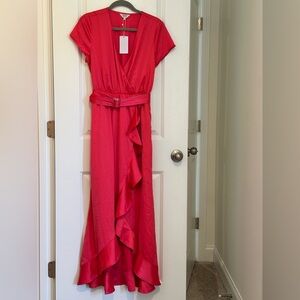 CROSBY by Mollie Burch Bold Red / Pink Dress Size Medium NWT